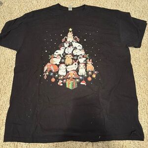 Black Christmas Tree Graphic T-Shirt